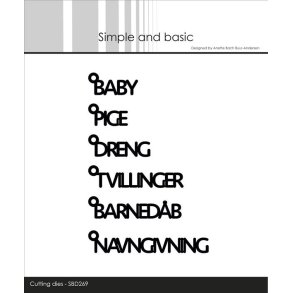Simple and Basic die Texts w/hanger Baby 3,1x1,4cm