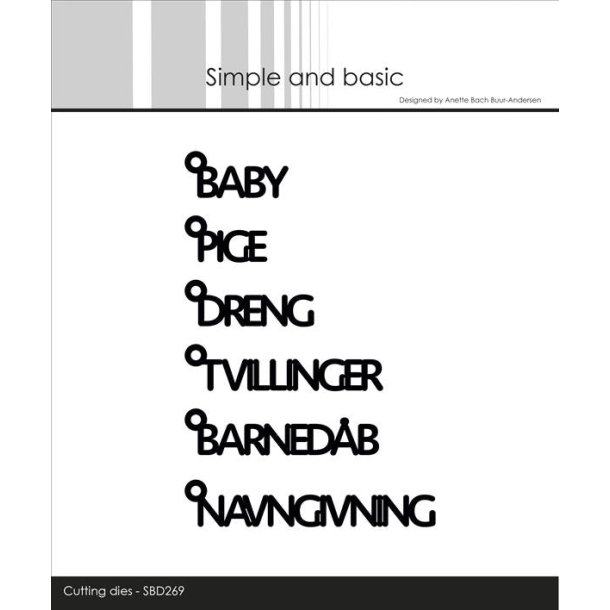 Simple and Basic die Texts w/hanger Baby 3,1x1,4cm