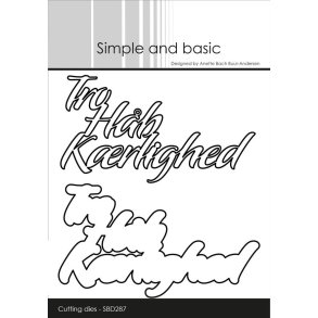 Simple and basic die Tro-h�b-k�rlighed med skygge  9,5x5,4cm