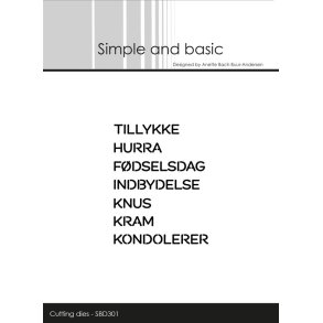 Simple and Basic die Cut words Danske tekster