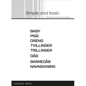 Simple and Basic die Cut words Danske tekster