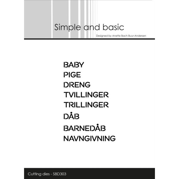 Simple and Basic die Cut words Danske tekster