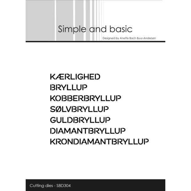 Simple and Basic die Cut words Danske tekster