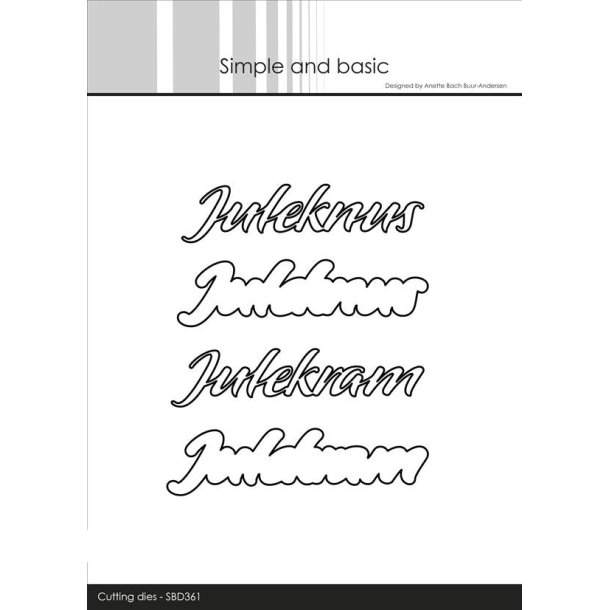 Simple and basic die Juleknus og julekram 9,2x2,3 og 8,6x2,3cm