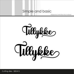 Simple and basic die Tillykke 9x4 og 6,8x3cm