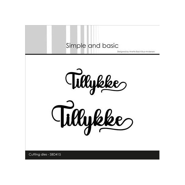 Simple and basic die Tillykke 9x4 og 6,8x3cm