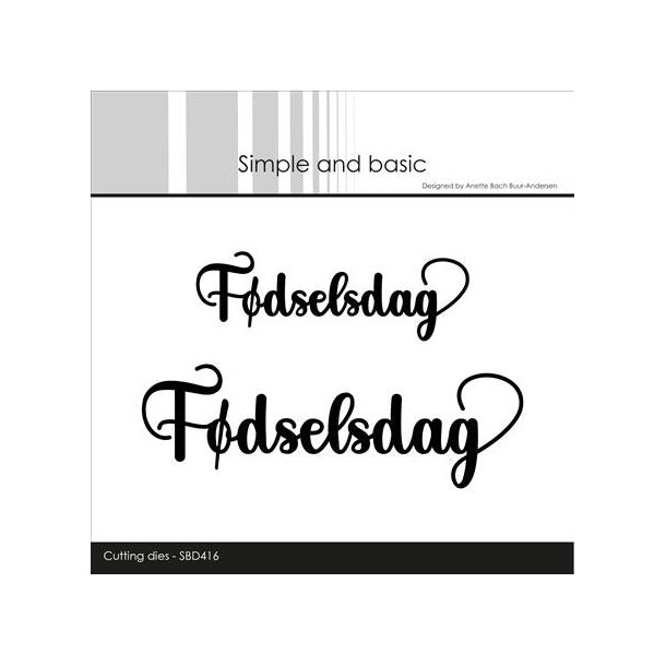 Simple and basic die F�dselsdag 11,8x3,8 og 8,5x2,8cm