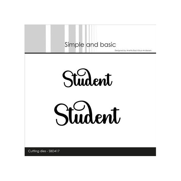 Simple and basic die Student 7,5x2,8 og 5,7x2,2cm