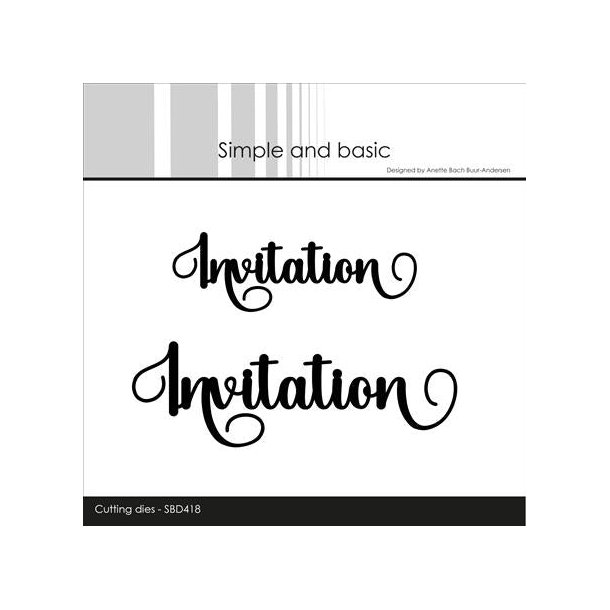 Simple and basic die Invitation 11x3,6 og 8,3x2,7cm