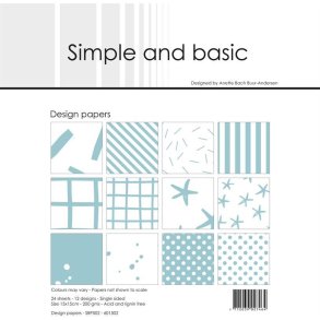  Simple and Basic design Mint 15x15cm 2x12 ark 200g