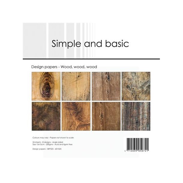 Simple and basic Wood, wood, wood 3x8 design 15x15cm 200g