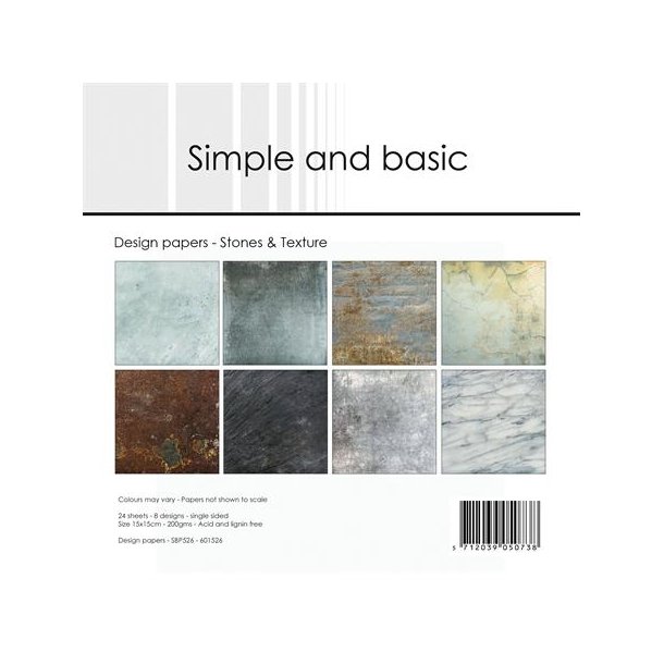 Simple and basic Stones og texture 3x8design 15x15cm 200g
