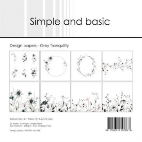 Simple an Basic Grey tranquillity 3x8 design 15x15cm 200g