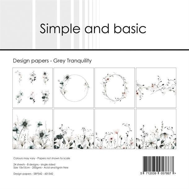 Simple an Basic Grey tranquillity 3x8 design 15x15cm 200g