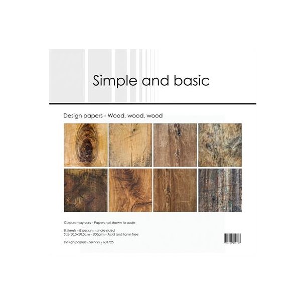 Simple and basic Wood, wood, wood 8 ark 30,5x30,5cm 200g