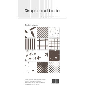  Simple and Basic slim card Warm grey 10x21cm 2x12 ark 200g