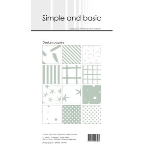 Simple and Basic design slim card Saga 10x21cm 2x12 ark 200g