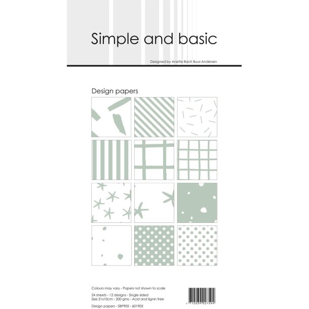  Simple and Basic design slim card Saga 10x21cm 2x12 ark 200g