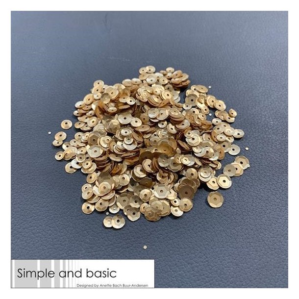 Simple and Basic pailletter/sequins Gold 4-5-6mm 30g