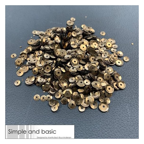Simple and Basic pailletter/sequins Bronze 4-5-6mm 30g