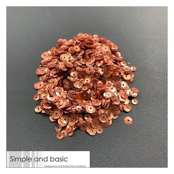 Simple and Basic pailletter/sequins Copper 4-5-6mm 30g