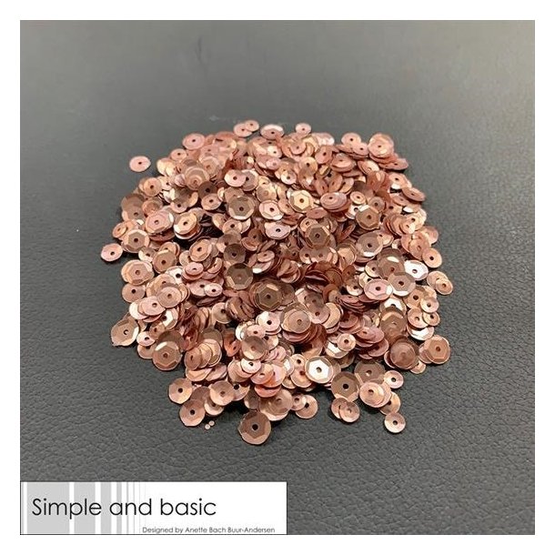 Simple and Basic pailletter/sequins Rosegold 4-5-6mm 30g