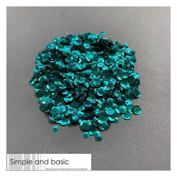 Simple and Basic pailletter/sequins Jade green 4-5-6mm 30g