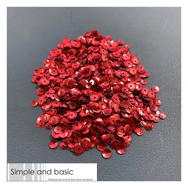 Simple and Basic pailletter/sequins Red 4-5-6mm 30g
