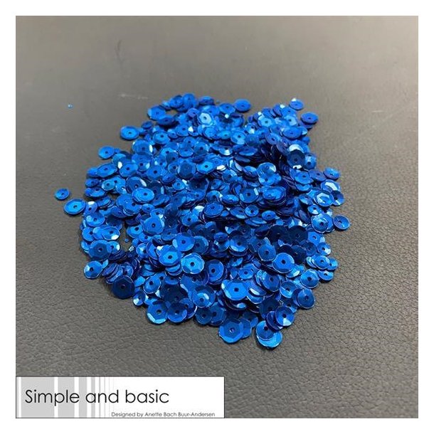 Simple and Basic pailletter/sequins Blue 4-5-6mm 30g