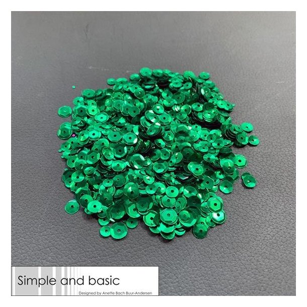 Simple and Basic pailletter/sequins Green 4-5-6mm 30g