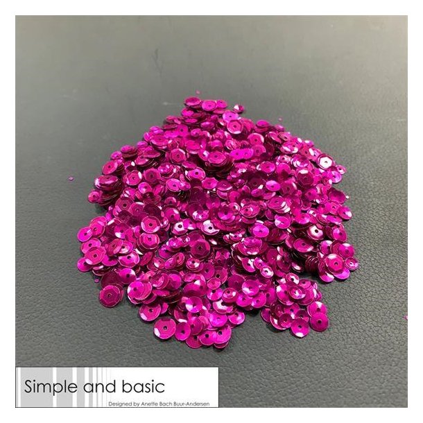 Simple and Basic pailletter/sequins Pink 4-5-6mm 30g