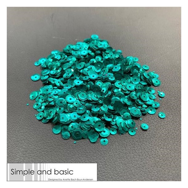 Simple and Basic pailletter/sequins Emarald green 4-5-6mm 30g