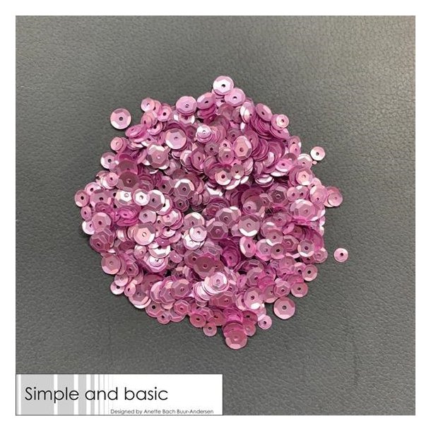 Simple and Basic pailletter Pink 4,5,6mm 30g