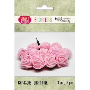  Pink roser 2cm 12 stk
