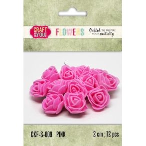  Pink roser 2 cm 12 stk