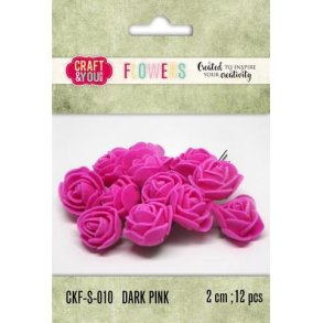  M�rk pink roser 2cm 12 stk