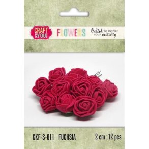  Fuchsia roser 2cm 12 stk