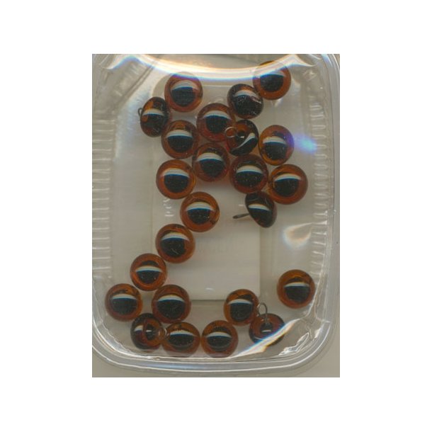  Glas �jne til at sy p� Brune 8mm 