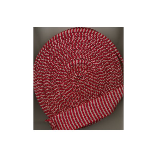 Vinr�d-gr� stribet 12cm tubestrik 1m