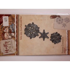  Yvonne Design die Holly jolly Snowflake and star