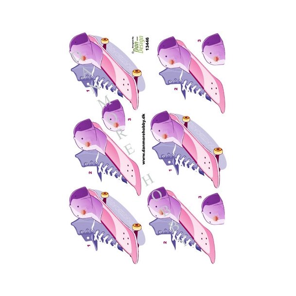 3D Pink scateboard